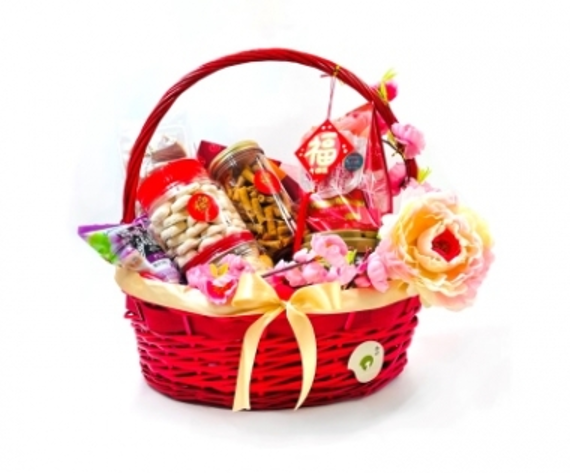 cny abundance hamper basket goodies