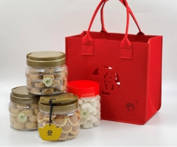 cny goodies prosperity felt bag