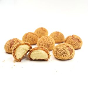 Our Signature Puff Pastries for Events: Mao Shan Wang (Cat Mountain King) Durian Choux Puff