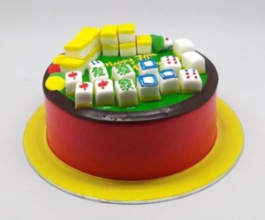 a 3d mahjong round table cake