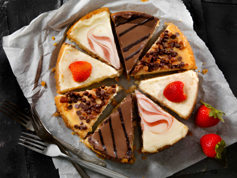 a variety of slices of cakes ranges from chocolate cake, strawberry cake and more