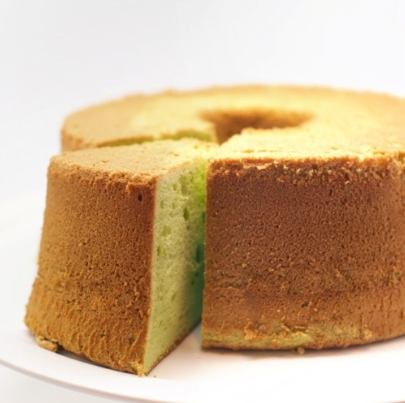 pnadan cake with a slice cut out