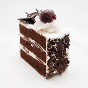 a black forest sliced cake