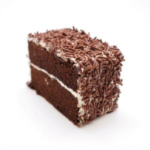 a nostalgic chocolate rice buttercream sliced cake