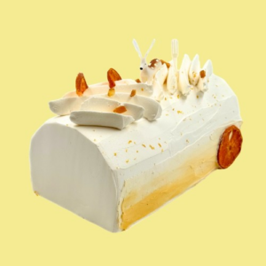 a yuzu liqueur genmaicha log cake